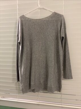 Nicole Heather Gray Knit V-Neck Tunic